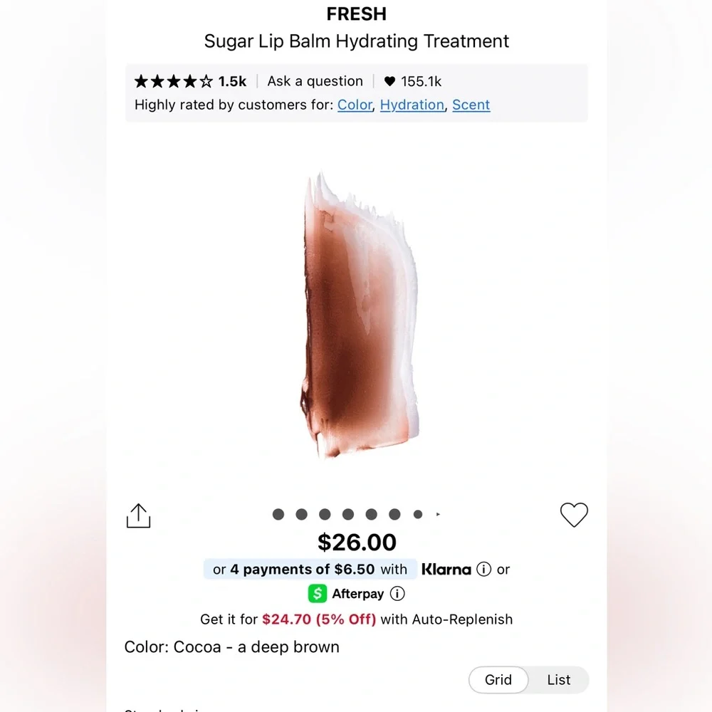 Fresh Sugar Lip Treatment in Shade Cocoa